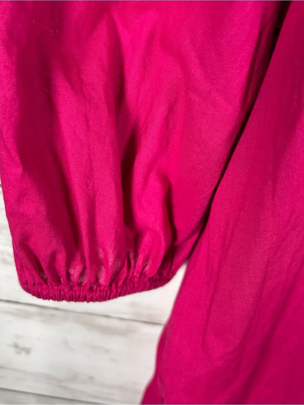 Chico’s Embroidered Raspberry Cotton Kaftan Midi Dress Pockets 6